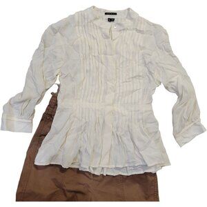 Beautiful Theory creamy 100% SILK blouse, size small